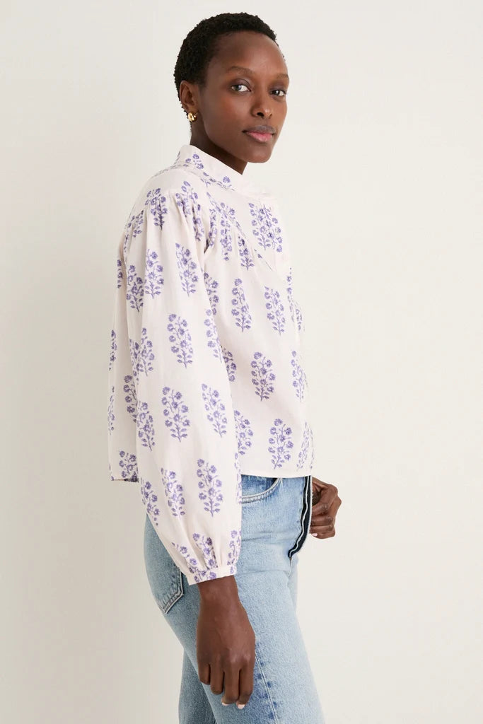 The Shirt by Rochelle Behrens-Lilac Print the Logan Shirt