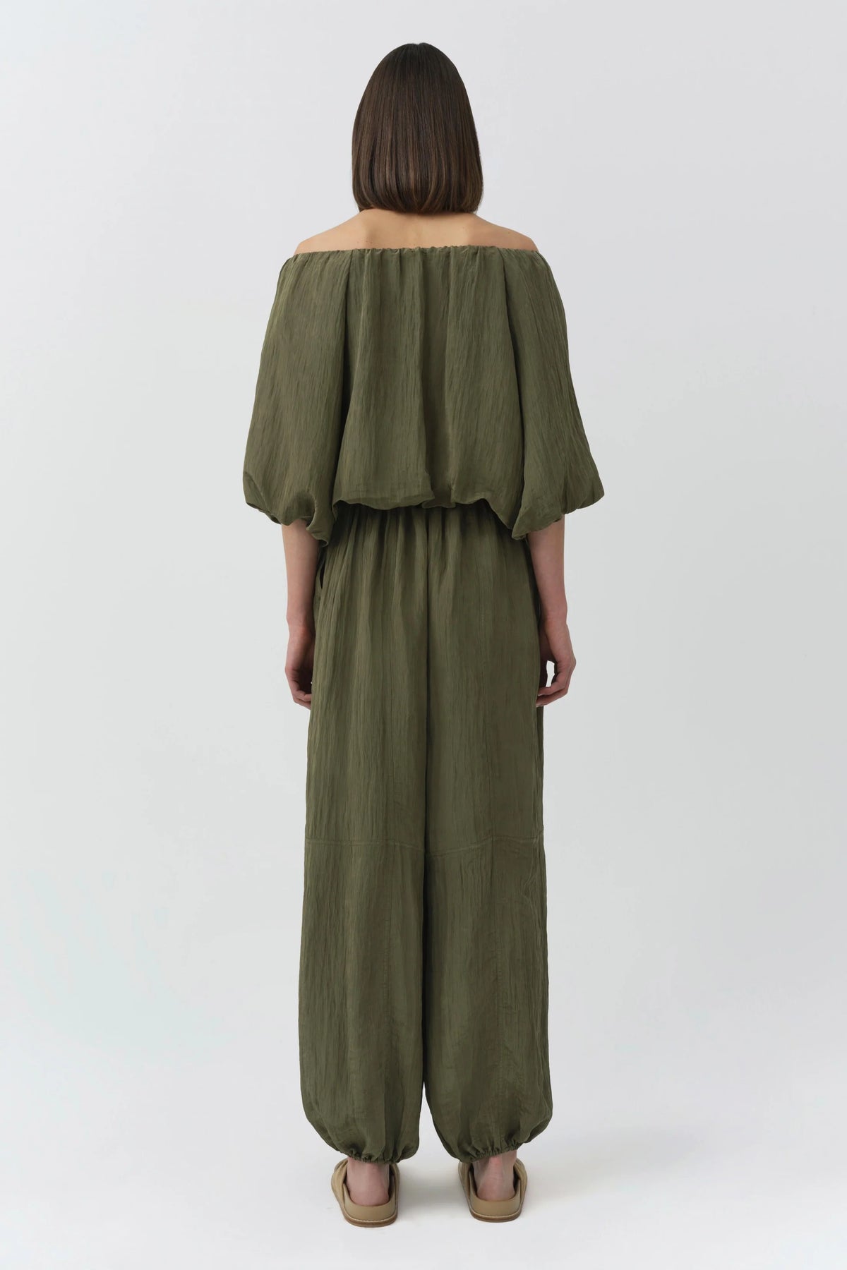 Simkhai Anni Puff Sleeve Cropped Top