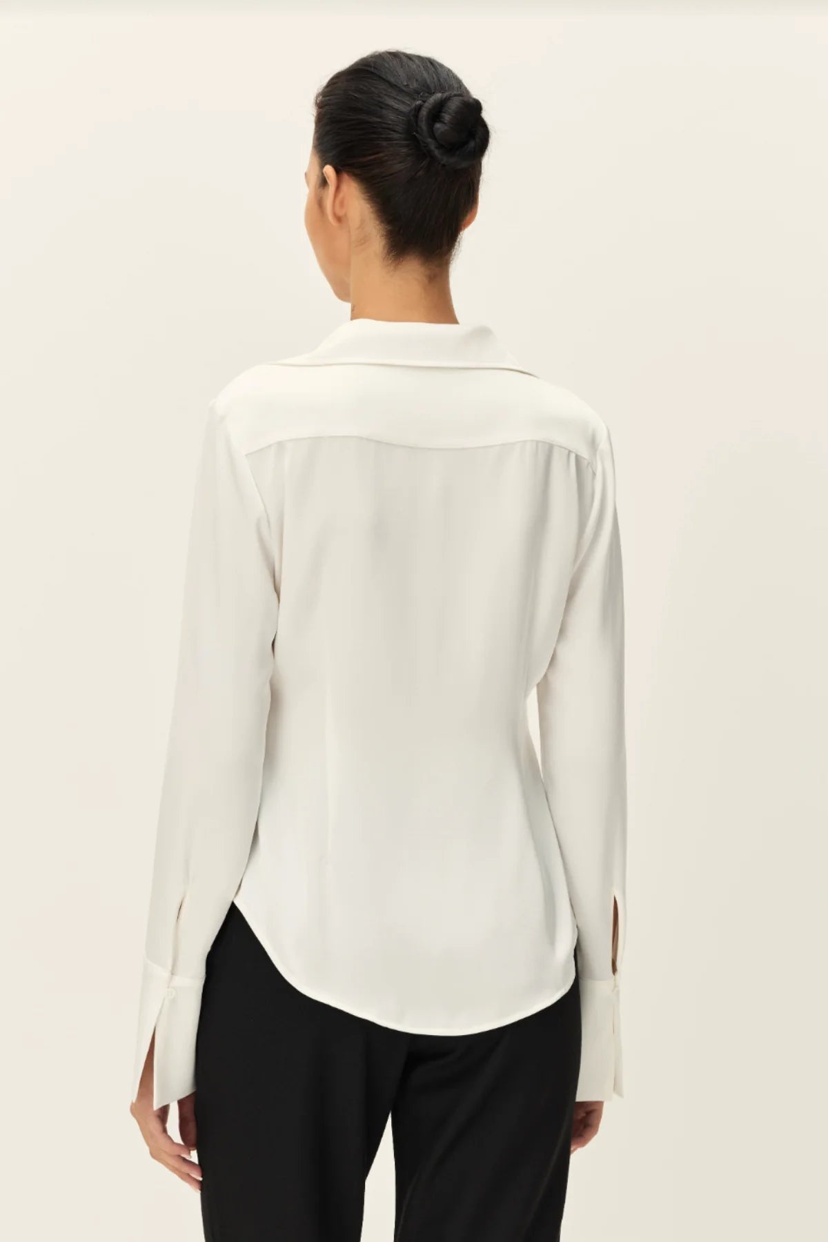 Elodie the Label Canal Pleated Front Shirt- Ivory