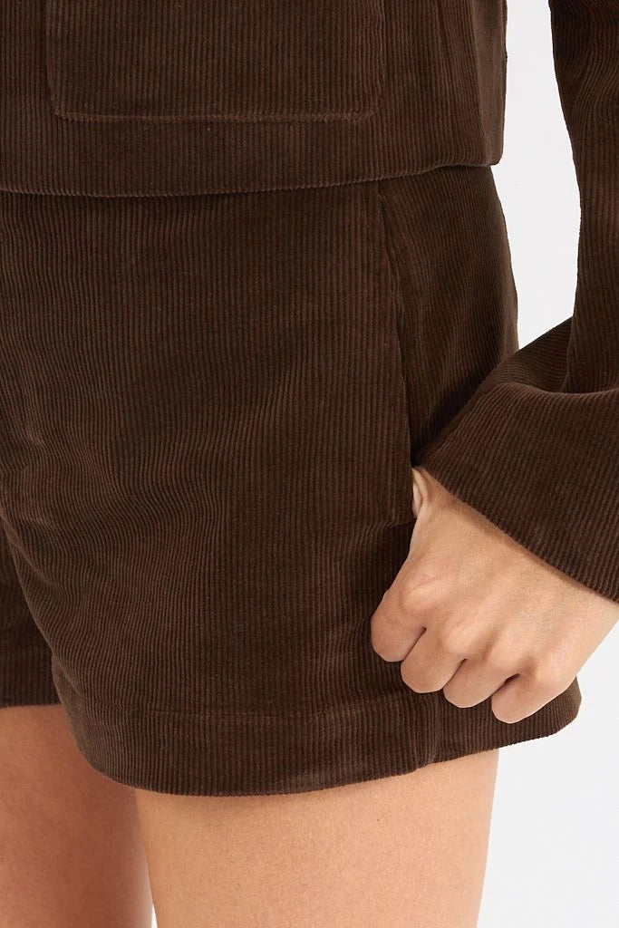 Elodie the Label Juliette Corduroy Shorts, Chocolate