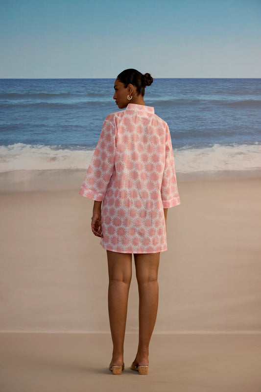 SZ Blockprints Short Douce Dress in Sun Print