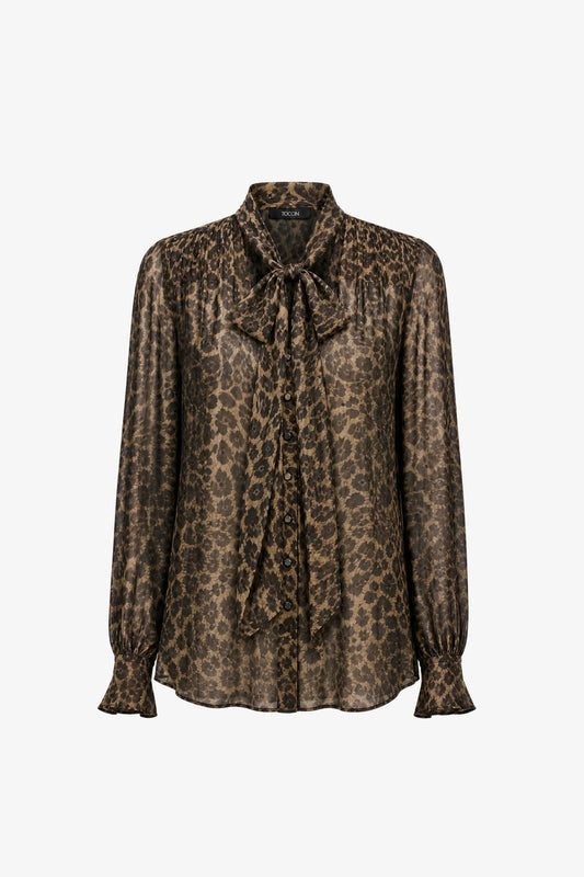 Toccin Kaila Tie Neck Button Front Blouse