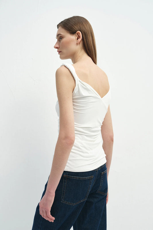 Rue Sophie Eden Twist Shoulder Draped Top