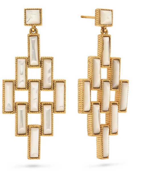 Capucine De Wulf Pathway Post Drop Gold & Pearl Earrings