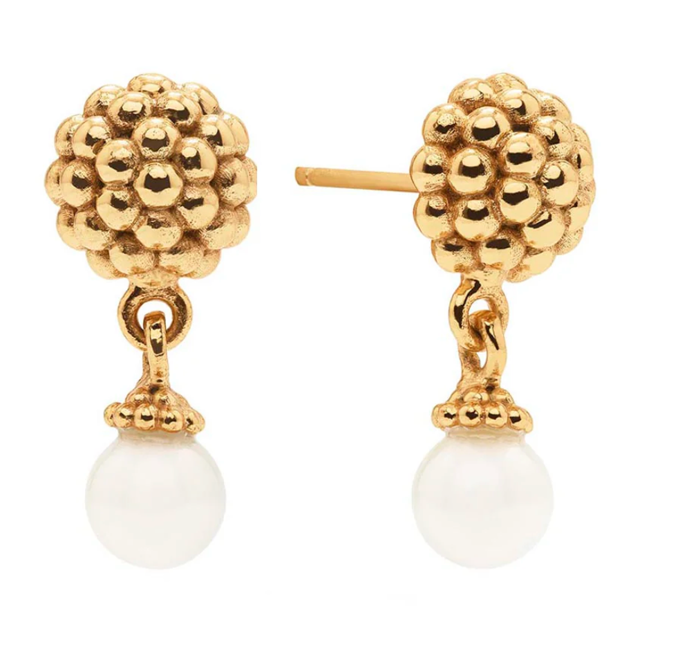 Capucine De Wulf Berry Drop Stud Earrings - Pearl