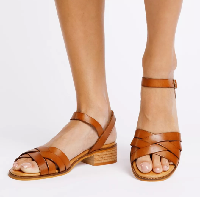 Penelope Chilvers Heeled Shepherdess Leather Sandal