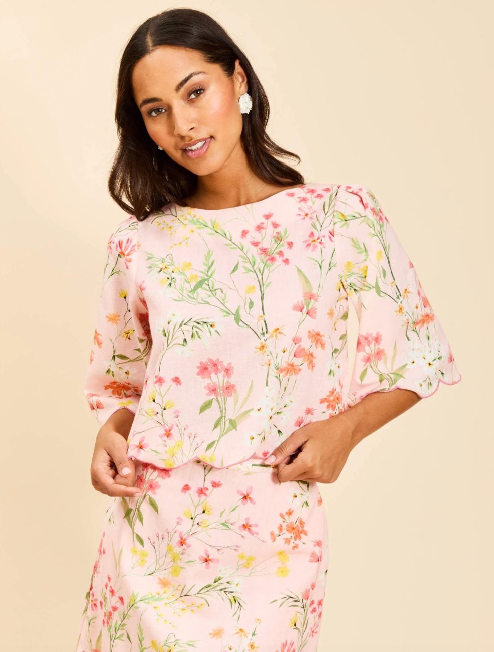 Mestiza Charlize Scallop Top