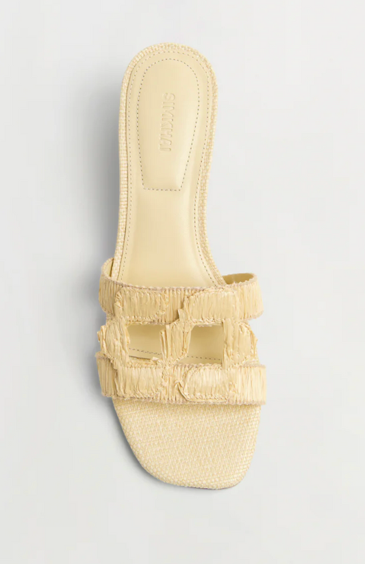 SIMKHAI Monogram Raffia Block Heel