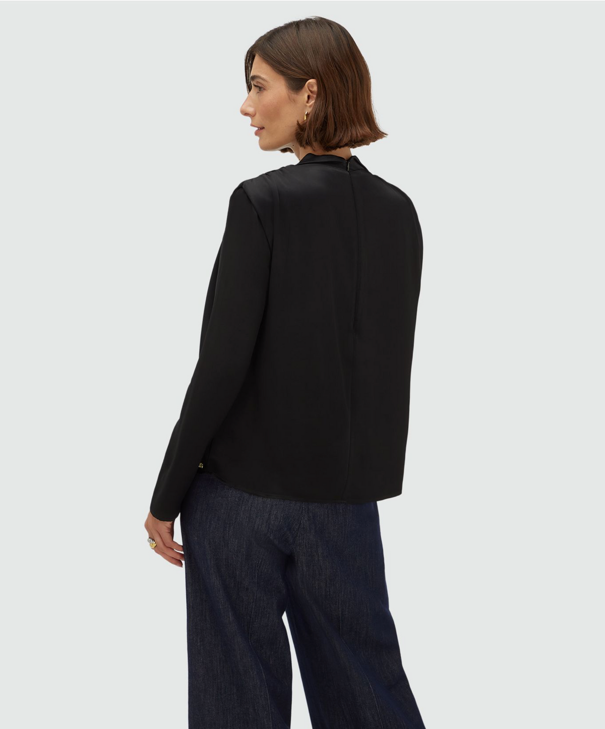 Josh V Ceylin Satin Black Top