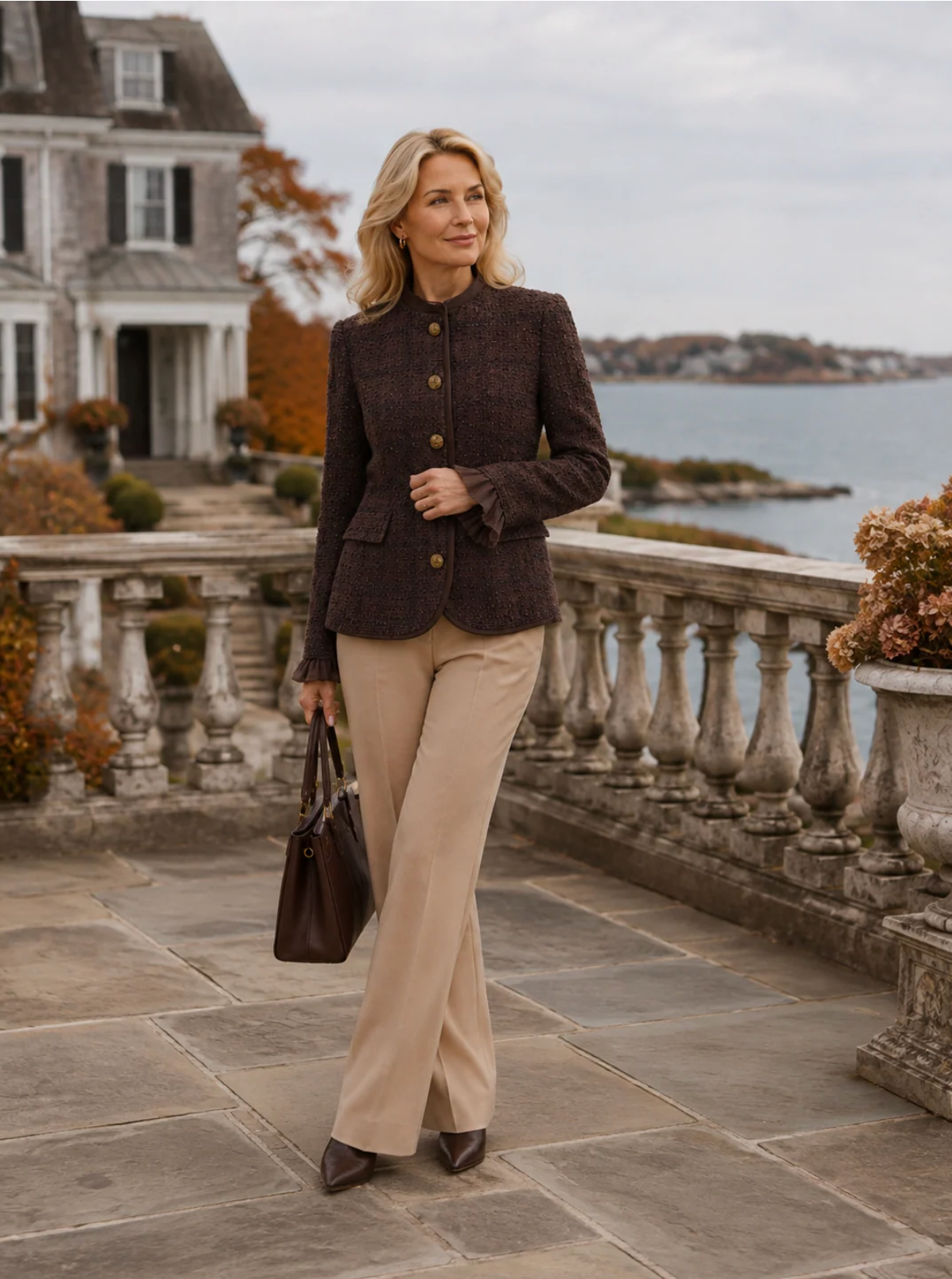 The Faith Tweed Button Jacket - Cocoa Multi