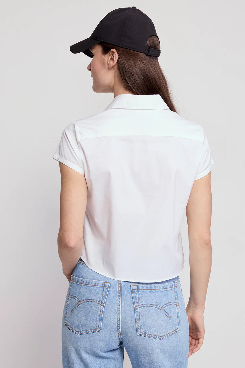 The Shirt by Rochelle Behrens The Boxy Short Sleeved Cropped Shirt, White
