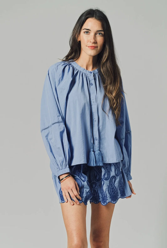 The Shirt by Rochelle Behrens, The Minka Shirt, Cornflower Blue