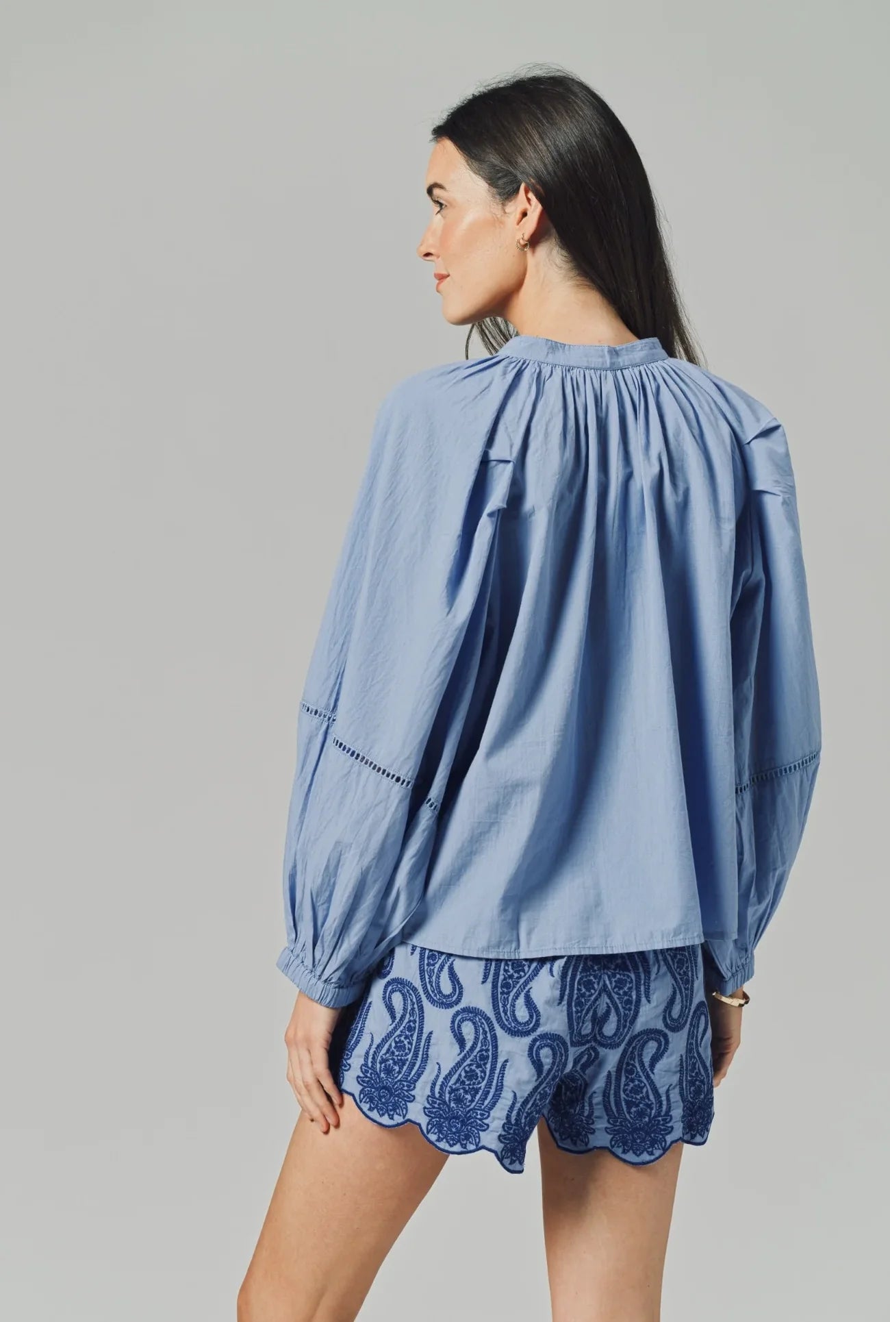 The Shirt by Rochelle Behrens, The Minka Shirt, Cornflower Blue