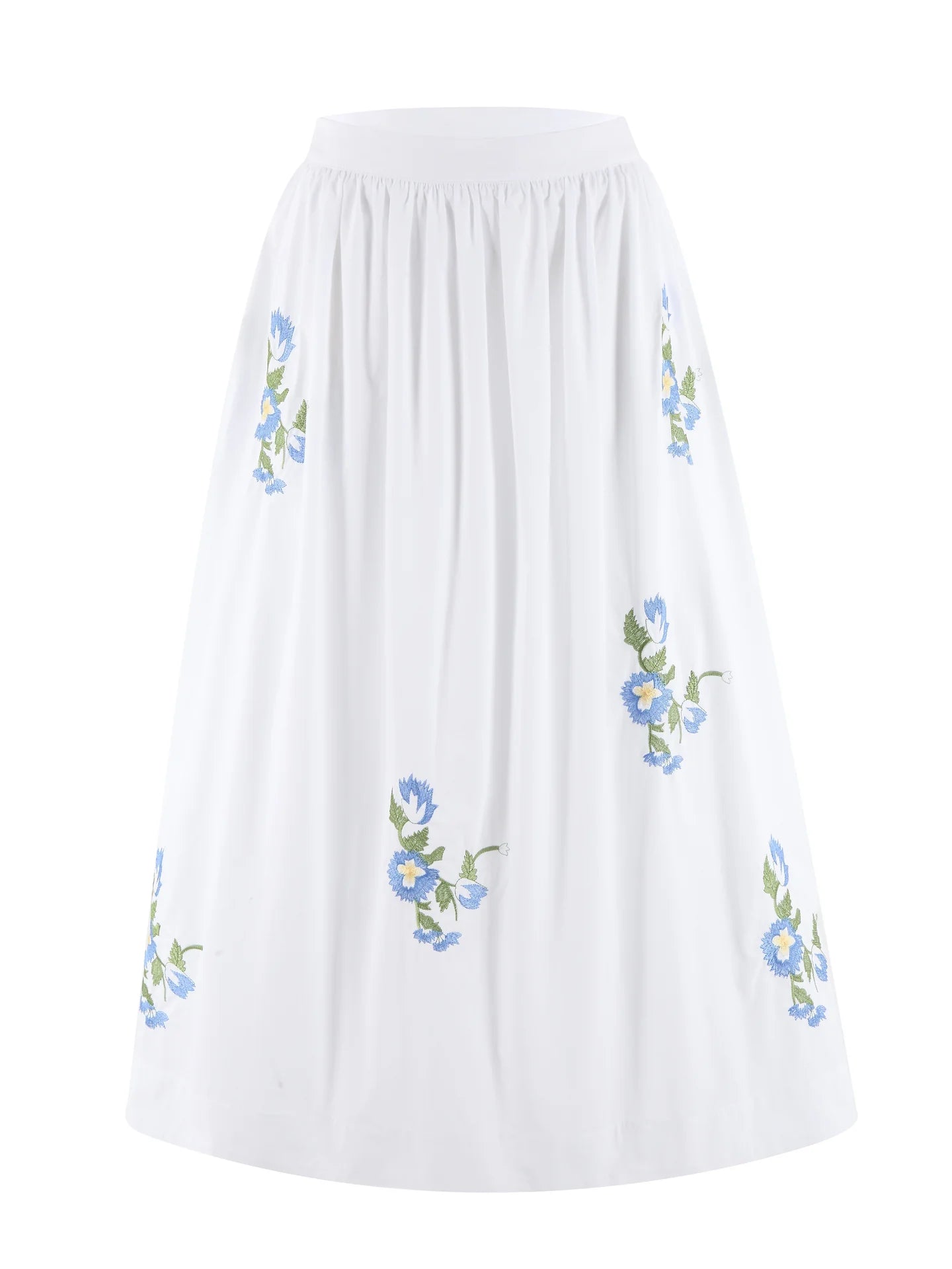 The Shirt by Rochelle Behrens The Lana Skirt White Blue Floral