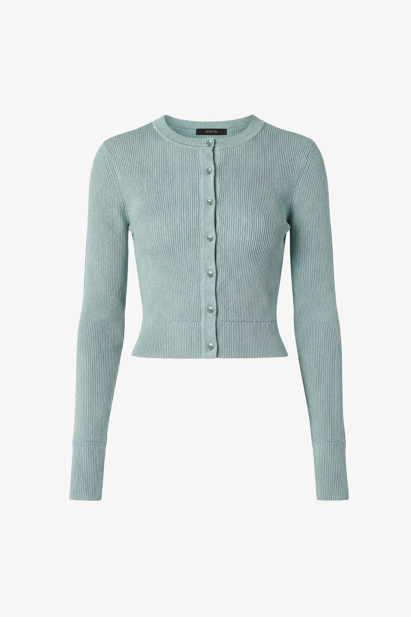 Toccin Zoe Cropped Fitted Cardigan, Sea Breeze