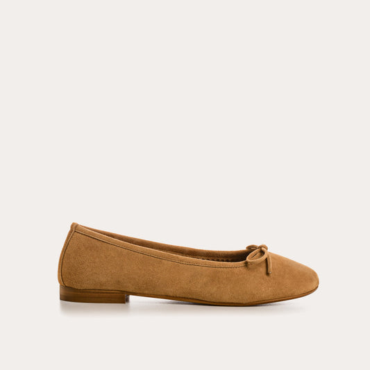 Reqins Carmen Suede CC Ballet Flats, Camel