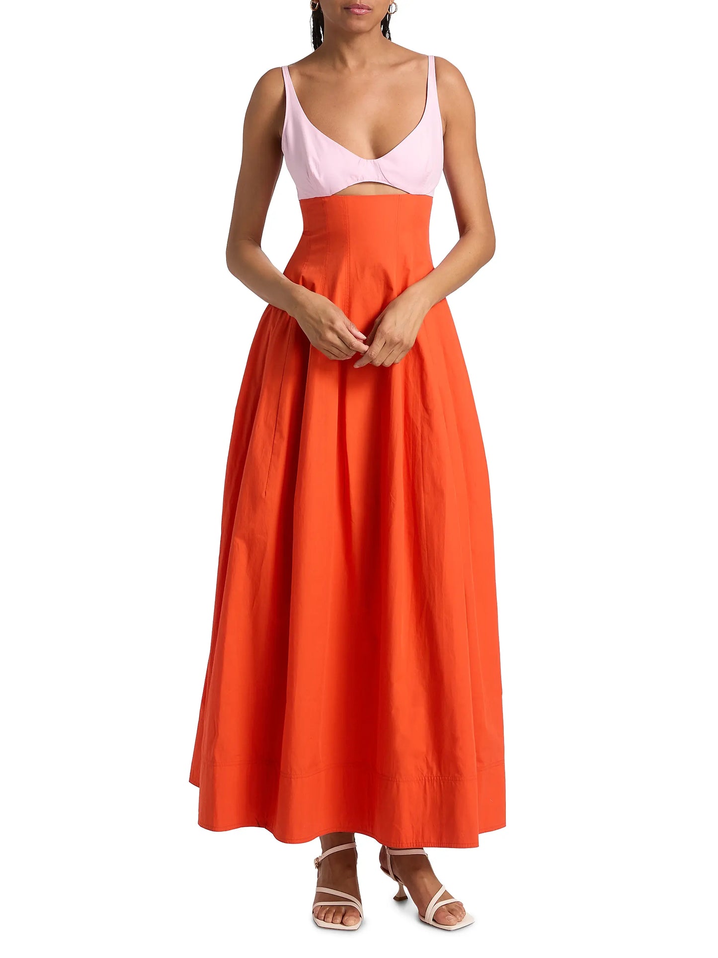 Simkhai Maddy Cotton Dress Lobster Multi