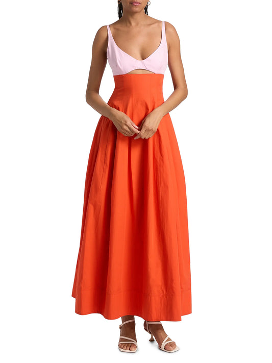 Simkhai Maddy Cotton Dress Lobster Multi