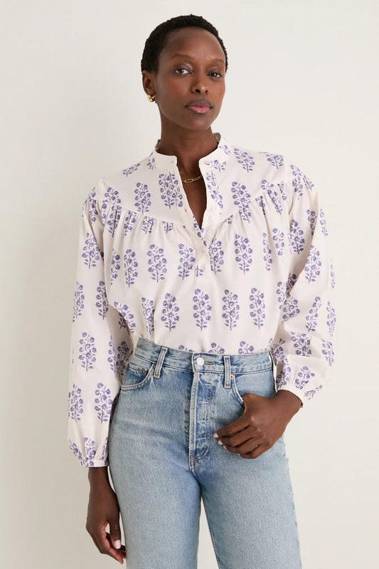 The Shirt by Rochelle Behrens-Lilac Print the Logan Shirt