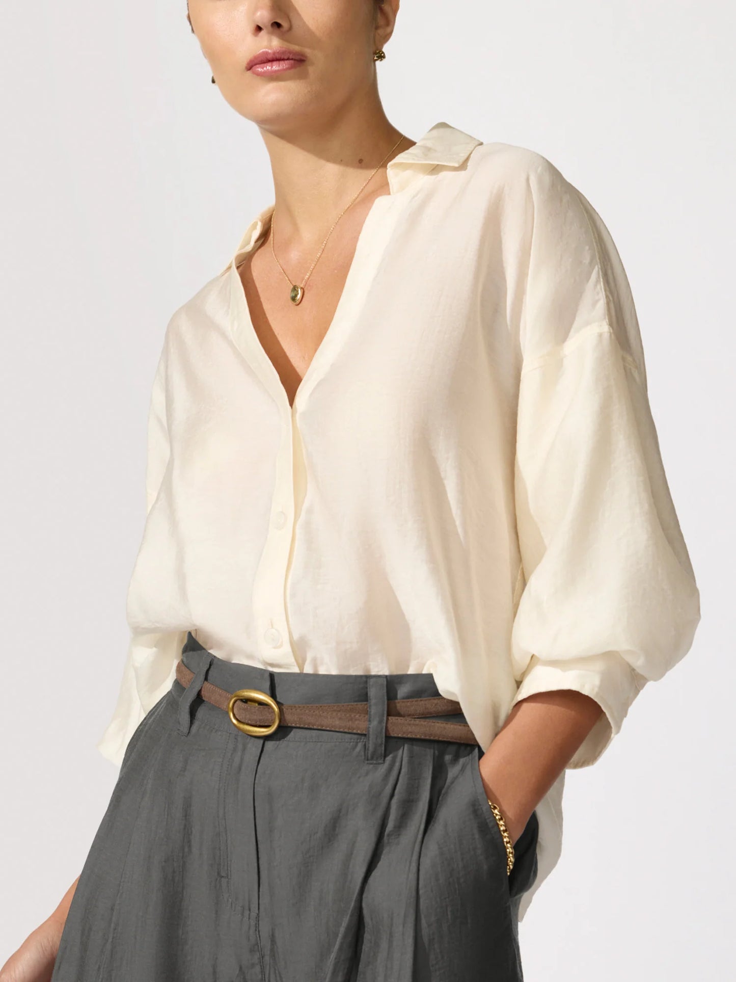 Brochu Walker Kate Voile Shirt Creme