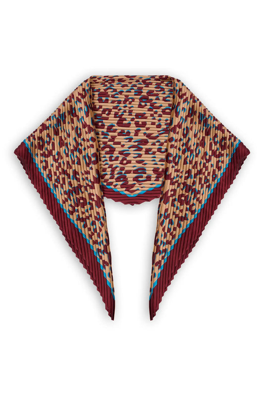 Saachi animal print bandana- Burgundy
