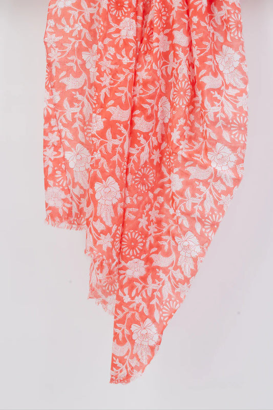Hat Attack Floral Sarong in Coral