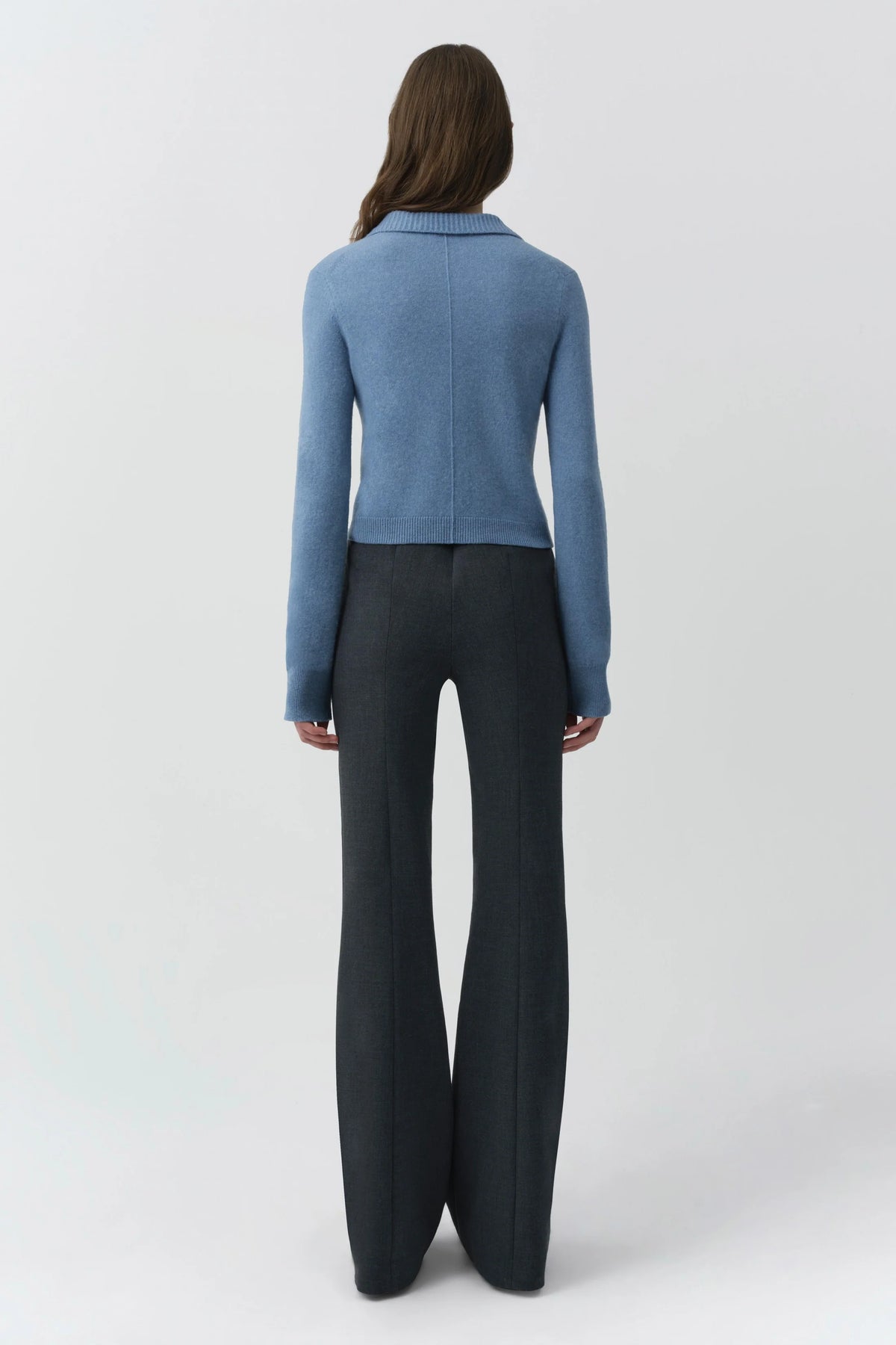 Simkhai Constance Cashmere Polo- Dusty Blue