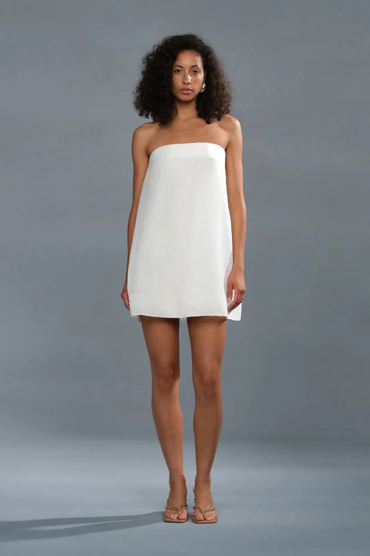 AMUR Nerida Mini Dress in White