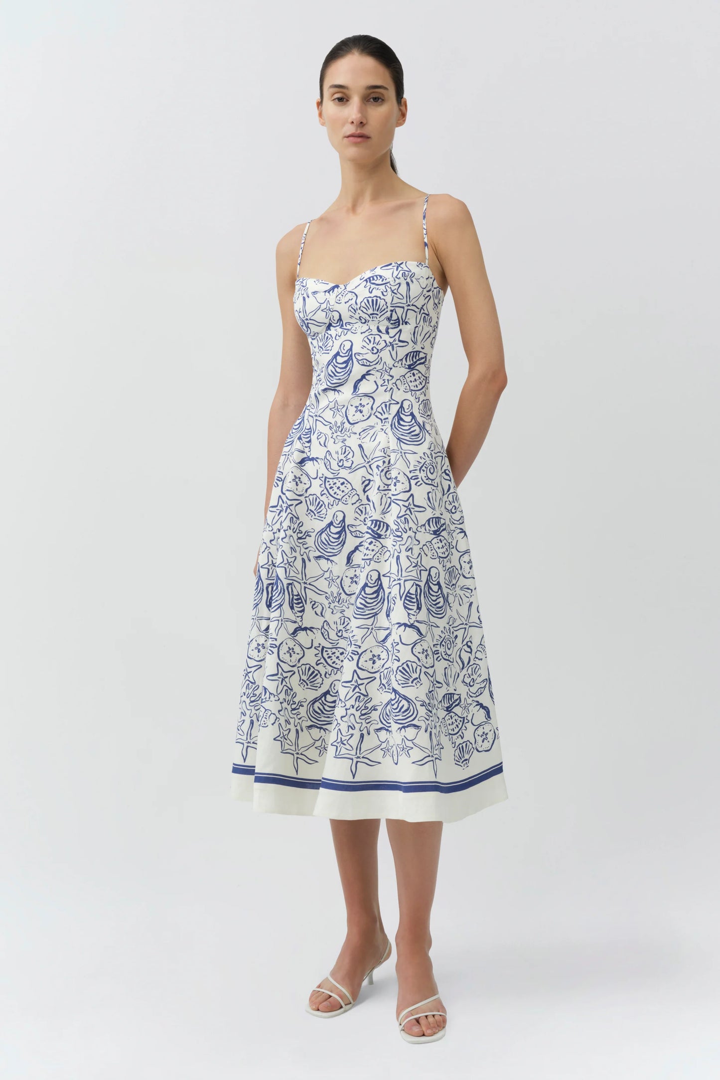 SIMKHAI Analise Linen Bustier Midi Dress