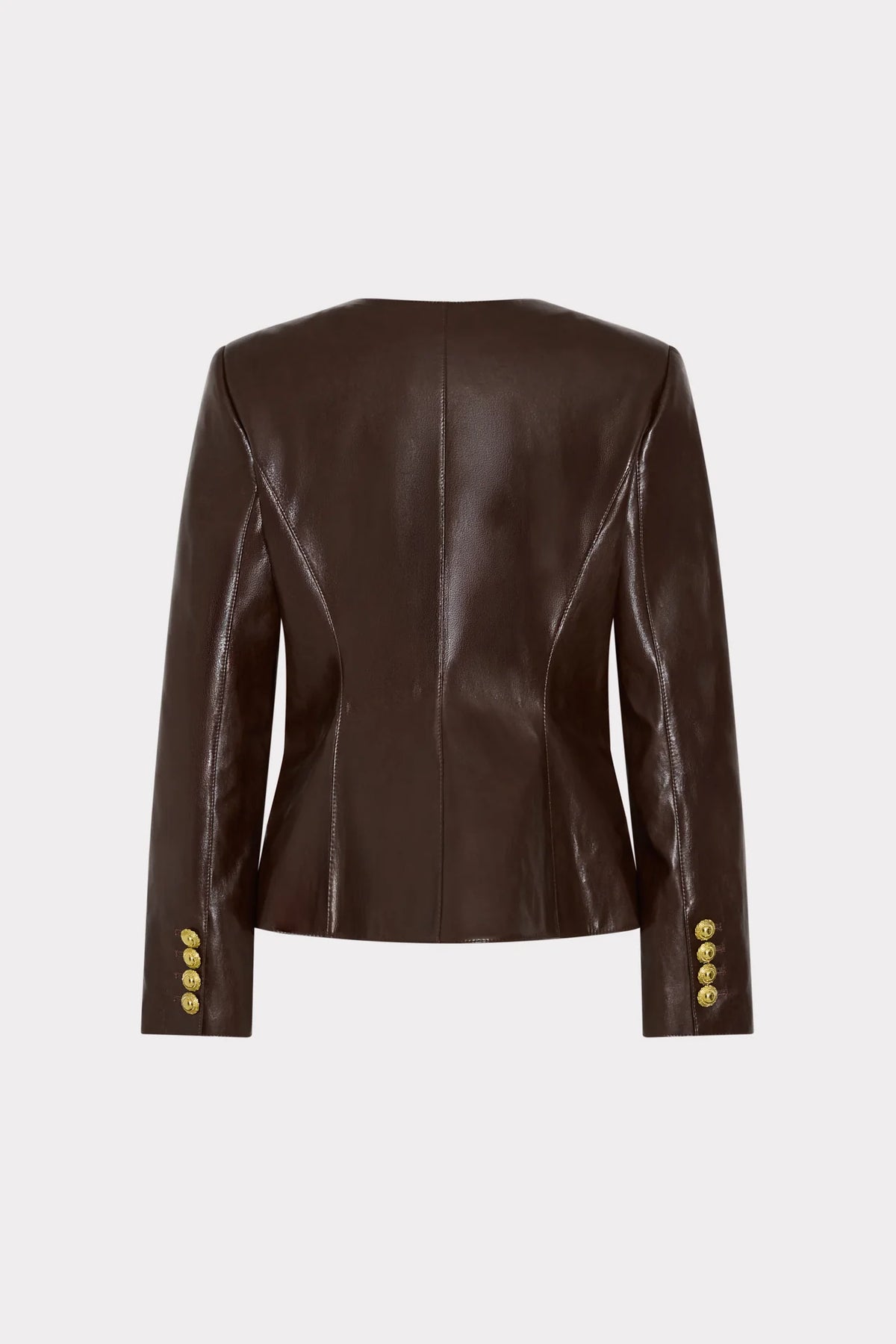 Milly Wells Faux Leather Jacket, Dark Brown