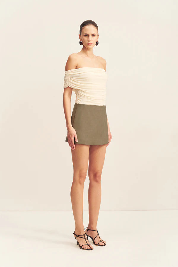Shona Joy Mira Off Shoulder Top in Ivory