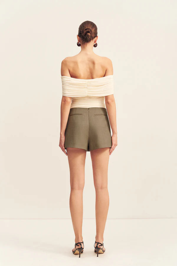 Shona Joy Mira Off Shoulder Top in Ivory