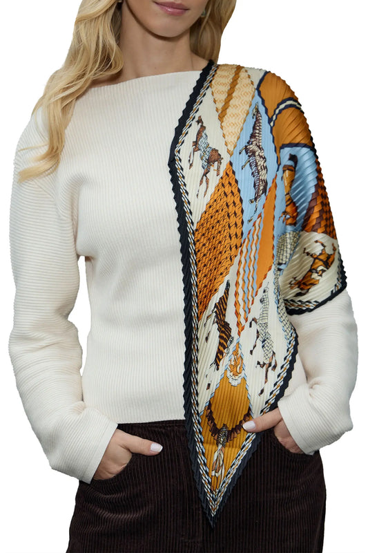 Saachi Equestrian pleated bandana-multi