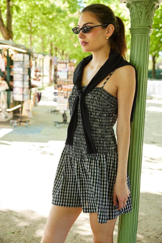 Sister NY Shore Dress, Black White Check