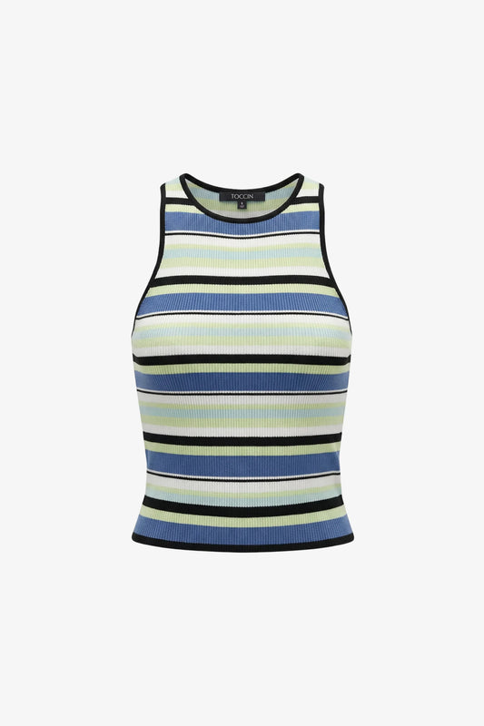 Toccin Avery Racer Tank , Ocean/Keylime Multi