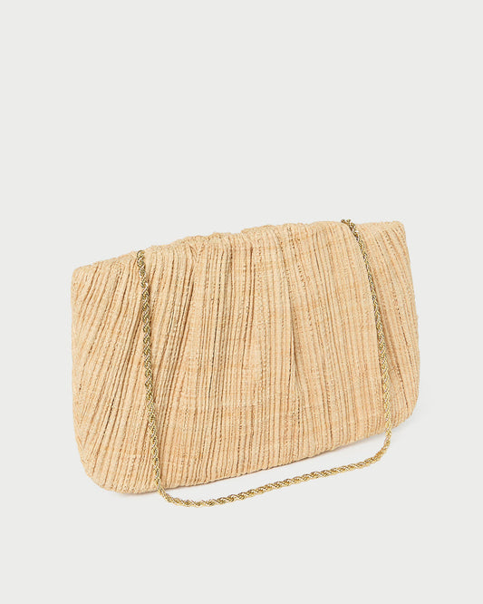 Loffler Randall Brit Pleated Natural Clutch