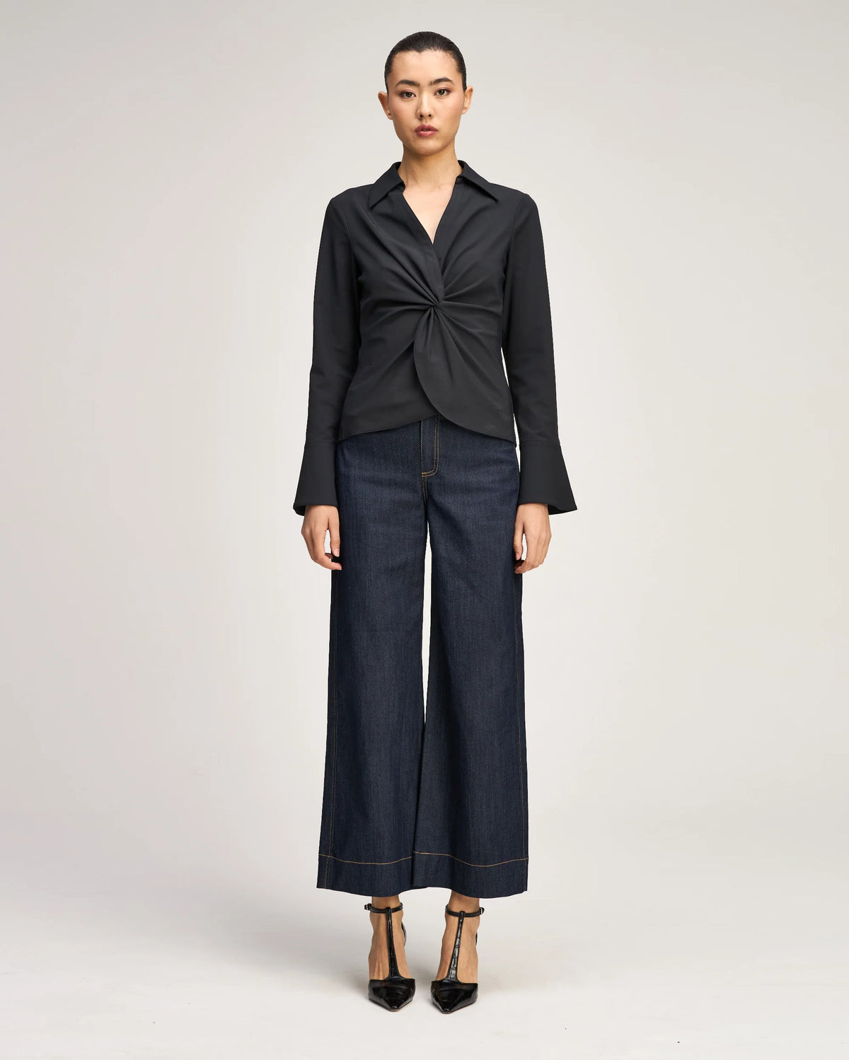 Cinq a' Sept Mckenna Matte Jersey Top, Black