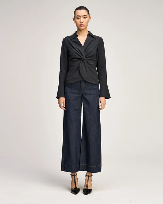 Cinq a' Sept Mckenna Matte Jersey Top, Black