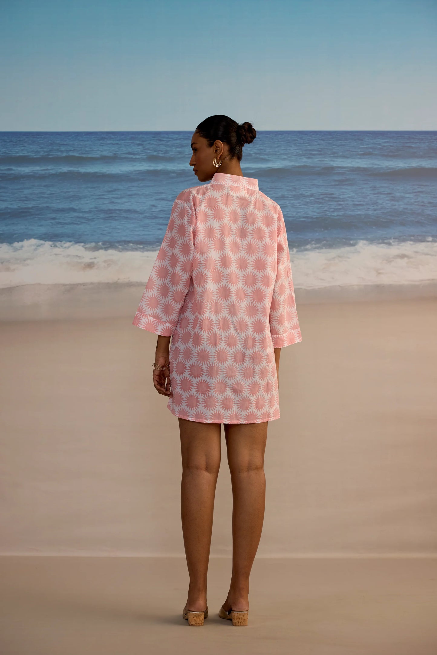 SZ Blockprints Short Douce Dress in Sun Print