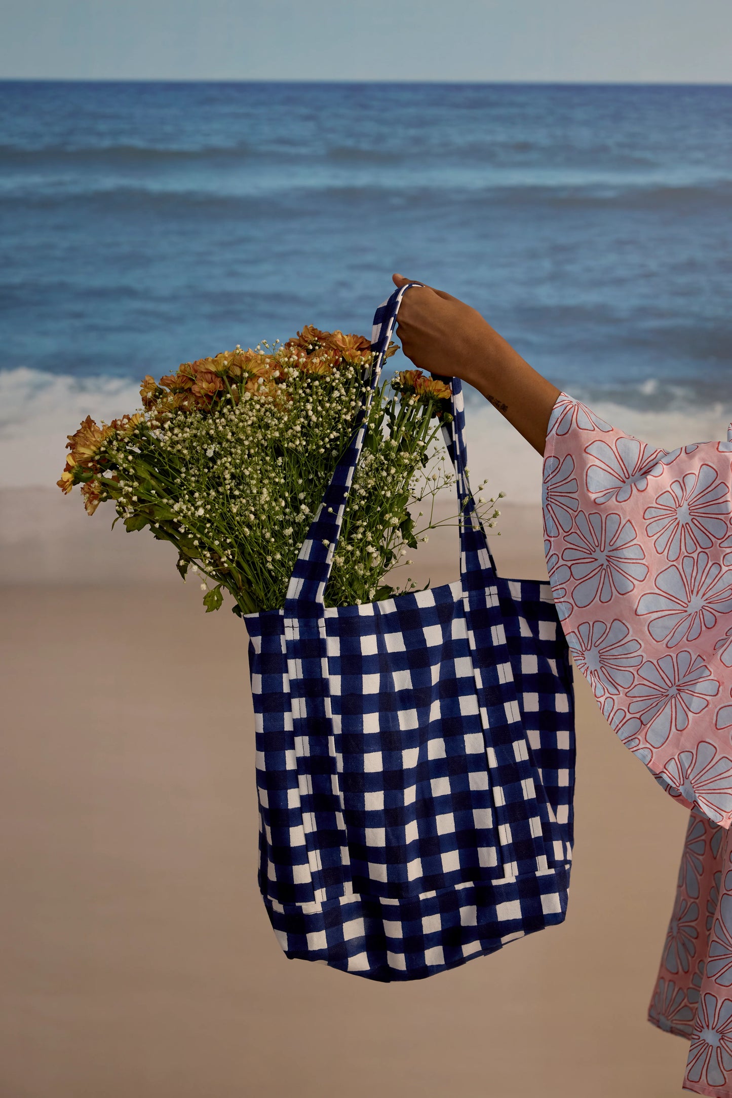 SZ Blockprints Small Gingham Tote