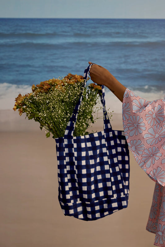 SZ Blockprints Small Gingham Tote