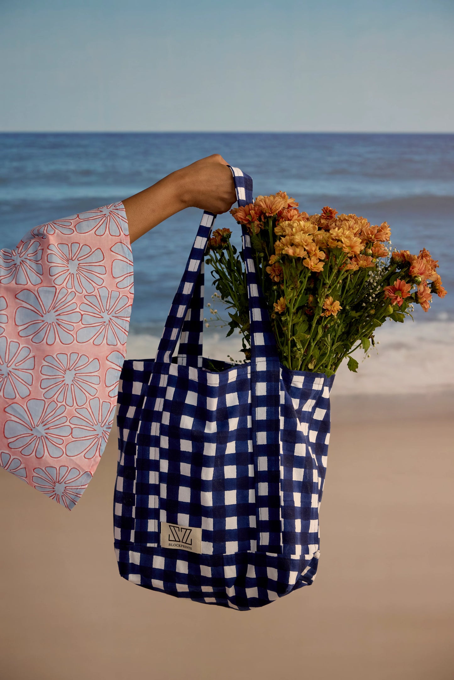 SZ Blockprints Small Gingham Tote