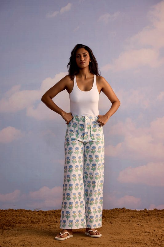 SZ Blockprints Boss Pants in Fleur Print