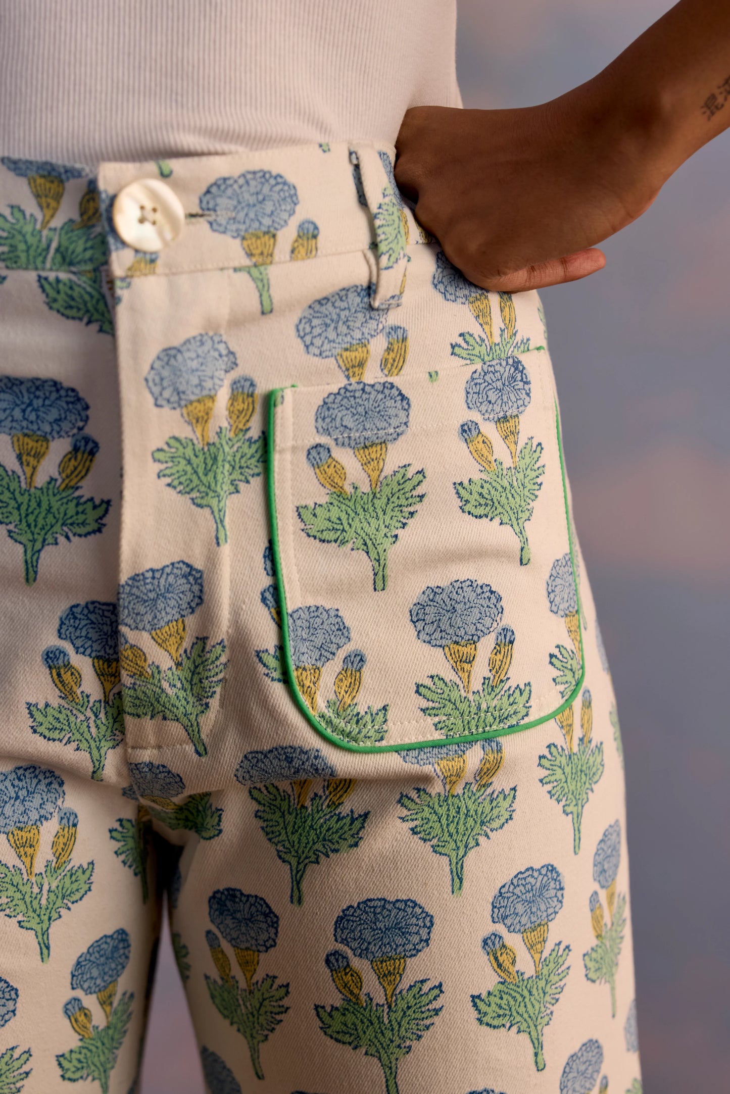 SZ Blockprints Boss Pants in Fleur Print