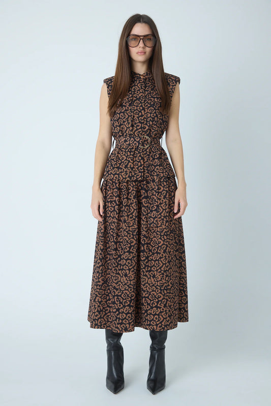 JS71  Kobie Leopard Print Dress