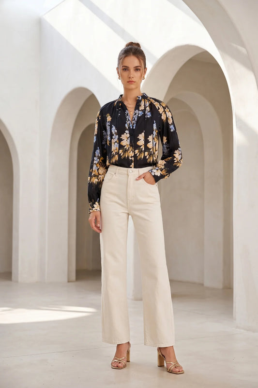 GDS INES Tencel Blouse Black Print