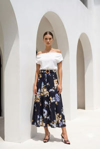 GDS INES Tencel Skirt, Black Print