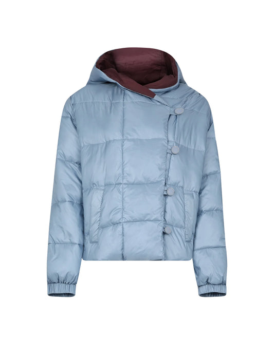 Silvian Heach Short Reversible Down Jacket with Jewel Buttons