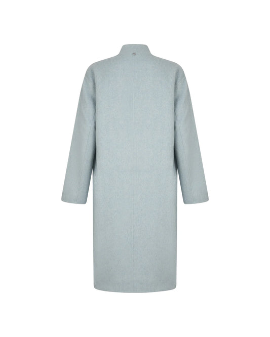 Silvian Heach Asymmetric Coat with Cascading Fringes