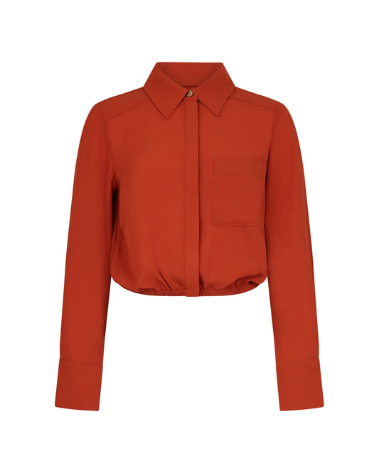 Silvian Beach Cropped Blouse , Terracotta